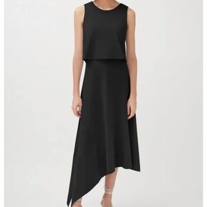 CUYANA Asymmetrical Overlay Dress Black Size Small‎